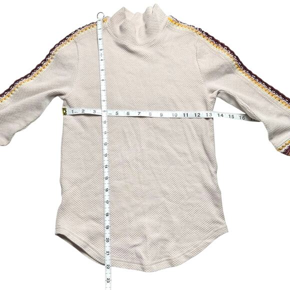 Free People | Women | Switch It Up Crochet Waffle Knit Mock Neck Top | Small - Picture 5 of 15